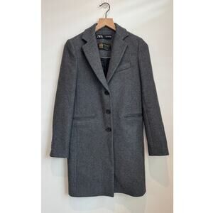 Zara Manteco Grey Wool Coat Size XS